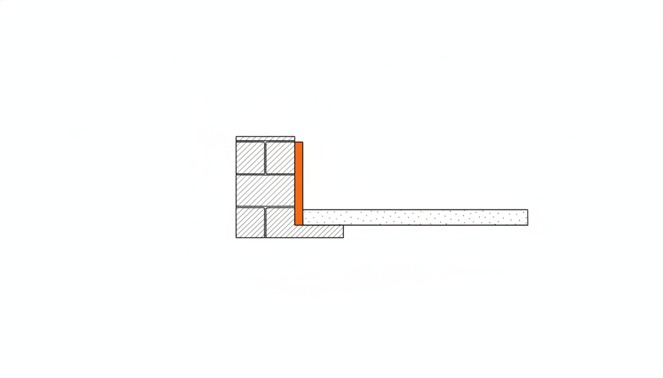 Joint de dilatation entre mur et terrasse